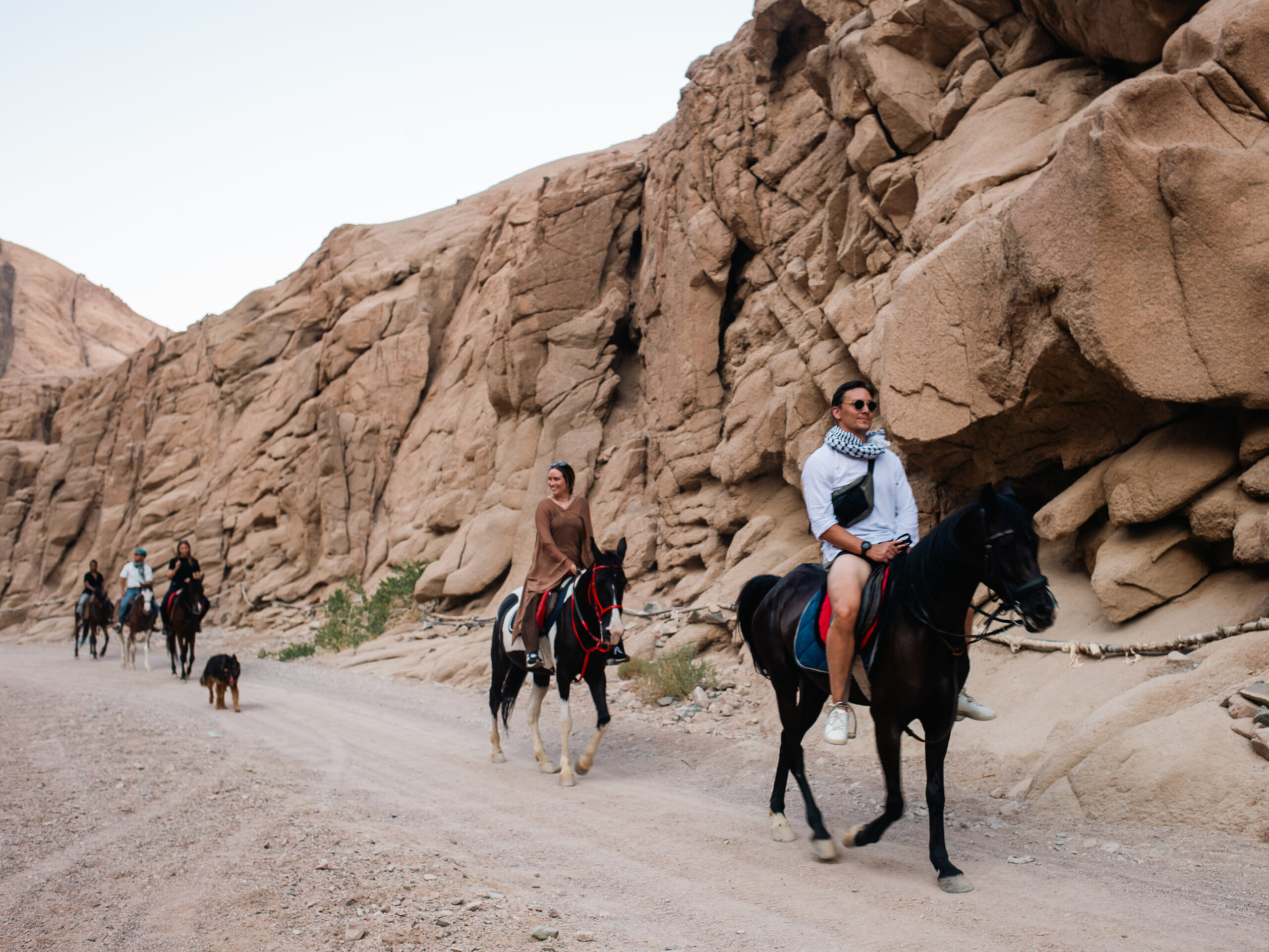 Horse riding through the mountains in Dahab, Egypt during The Magical Escape